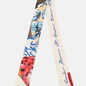 Ch Carolina Herrera Multicolor Floral Print Silk Bandeau Scarf